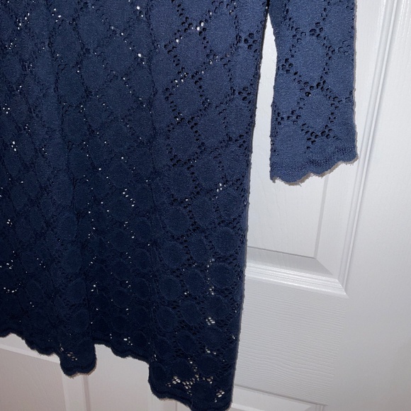 LADIES V NECK NAVY BLUE  BEACH COVERUP. . L. VERY GOOD!  REALLY CUTE!!! - Picture 4 of 10
